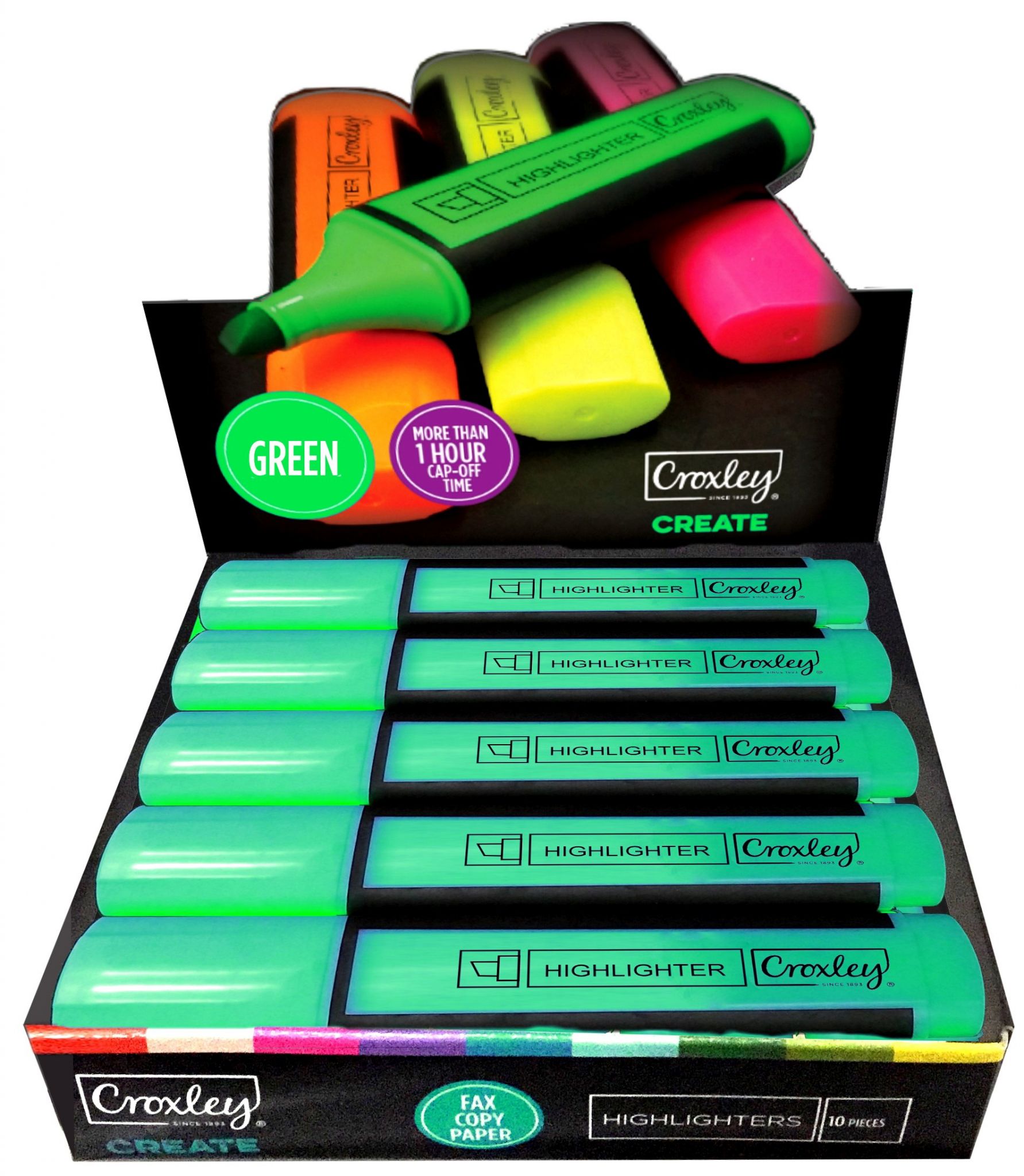 CROXLEY CREATE Green Highlighters Croxley SA
