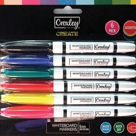image | 2a32b07857fd9efaba52dc6e1e919b52 | CROXLEY CREATE Whiteboard Markers pack of 6 Assorted Colours | Croxley SA