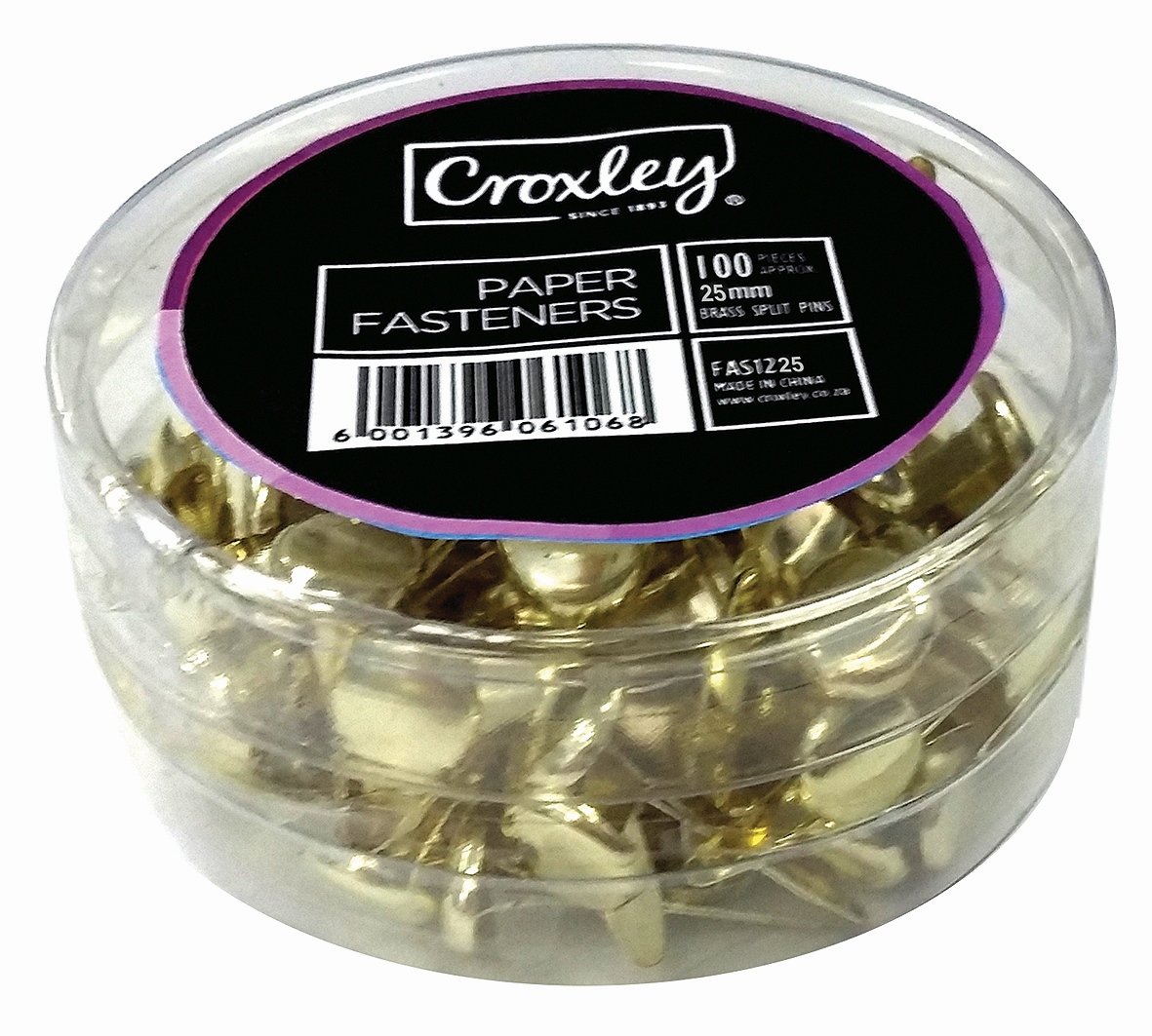 CROXLEY 25mm Paper Fasteners Pack of 100's Croxley SA