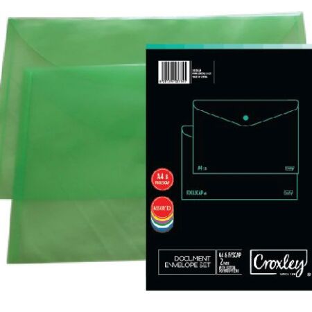 image | 46195083fab78cd60093cbbbb8b35a74 | CROXLEY Envelope Set A4 & F/S Assorted Pack of 12 | Croxley SA