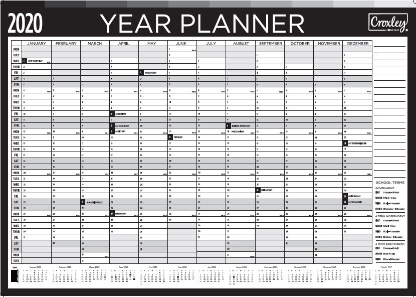 CROXLEY Year Planner With Marker Croxley SA