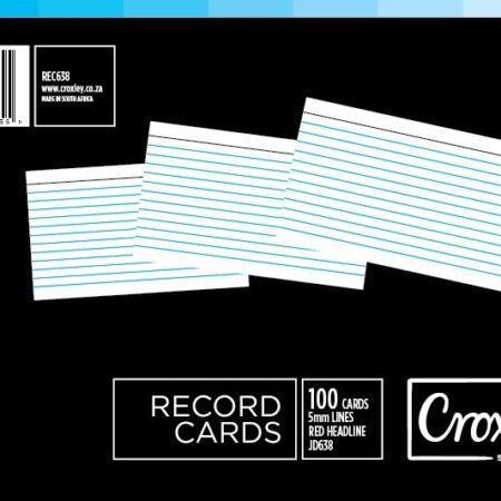 image | 521d23bfe5410be303c48282f9260e3f | CROXLEY JD638 Record Cards 102x152 Cello 100's per Packet | Croxley SA