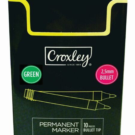 image | 596a7f970a3e50449504bd72f77a6bc2 | CROXLEY Permanent Marker Bullet Green | Croxley SA