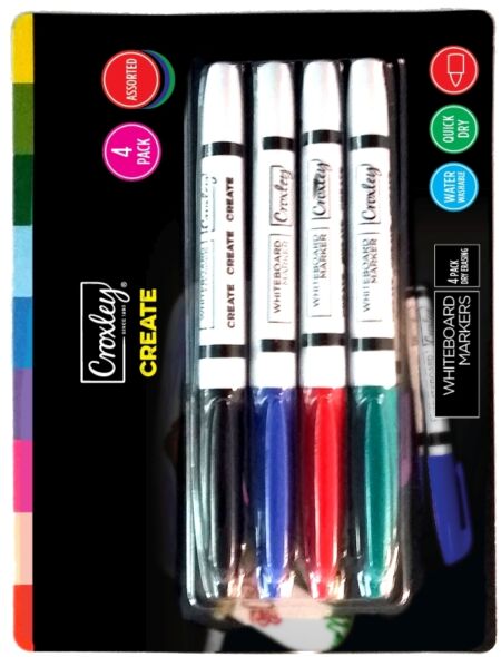 image | 83f303d89c77c872016ceeadfb578af3 | CROXLEY CREATE Whiteboard Markers Pack of 4 Assorted Colours | Croxley SA