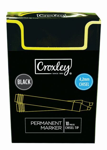 image | b8f8babc00d7ac97301912c0ba39eefe | CROXLEY Permanent Marker Black Chisel | Croxley SA