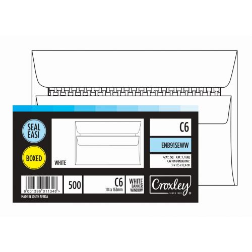 CROXLEY JD98SECC C4 White Seal Easi Envelopes Unbanded Croxley SA croxley-jd98secc-c4-white-seal-easi-envelopes-unbanded-croxley-sa