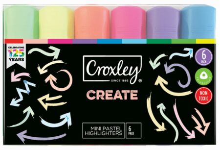 image | c897756416b00bc0e93ab69197108b86 scaled | CROXLEY CREATE Mini Pastel Highlighters Box 6 | Croxley SA