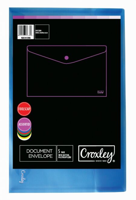 image | f378471adcb1dab63466ed076ec9828e scaled | CROXLEY Foolscap Envelope (Assorted Colours) (Packet of 5) | Croxley SA
